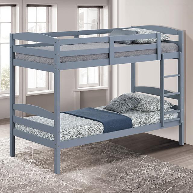 Furniture of America Finsbury FM-BK110GY-T Twin Twin Bunk Bed IMAGE 1