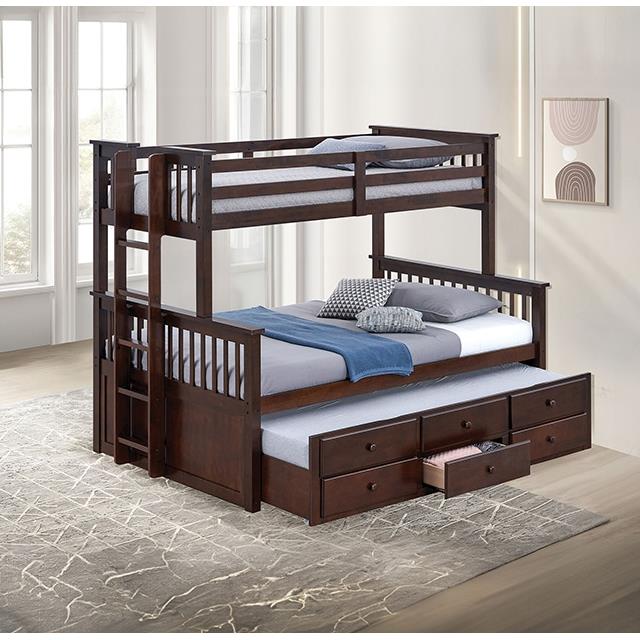 Furniture of America University FM-BK458F-DW Twin/Full Bunk Bed IMAGE 2