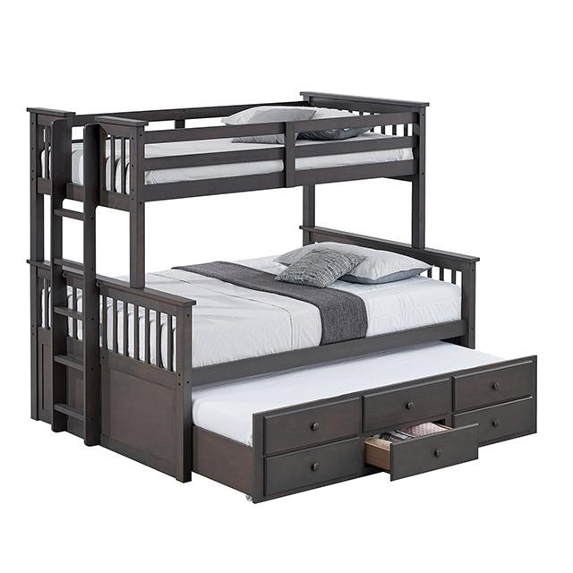 Furniture of America University FM-BK458F-GY Twin/Full Bunk Bed IMAGE 3