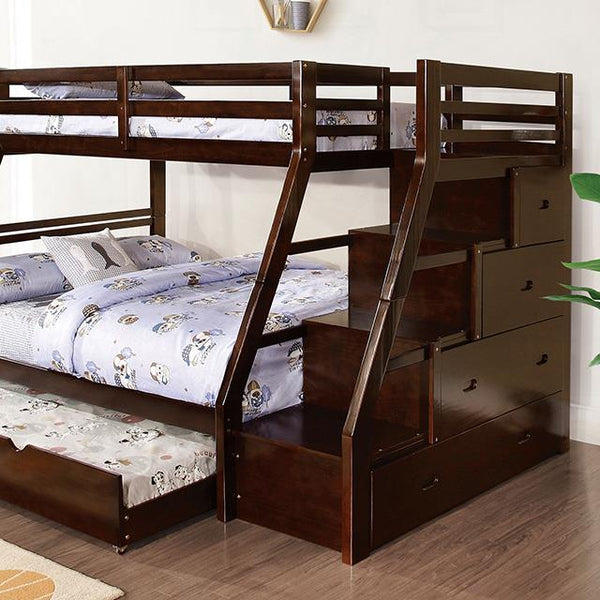 Furniture of America Ellington FM-BK611ES Twin/Full Bunk Bed IMAGE 1