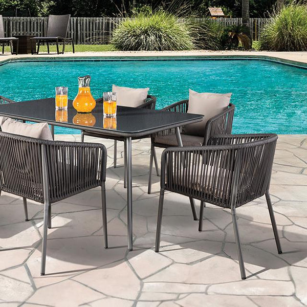 Furniture of America Tushari LA-A020LG-7PC 8 pc Outdoor Dining Set IMAGE 1