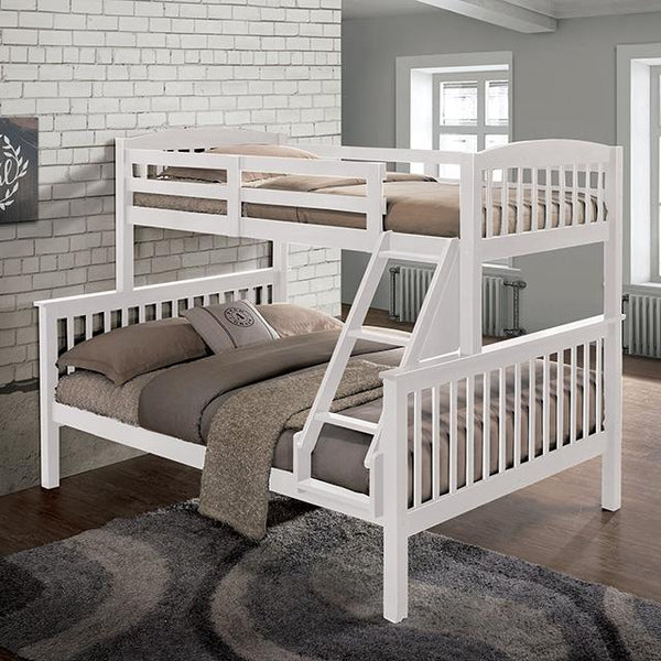 Furniture of America Brookings NX-BK001WH Twin/Full Bunk Bed IMAGE 1