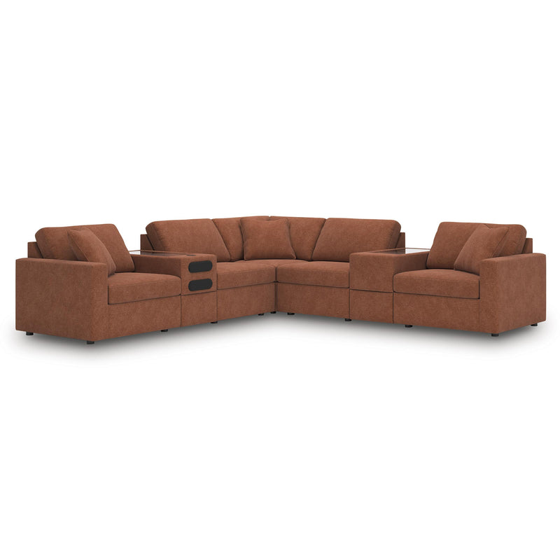  Signature Design by Ashley Modmax 92102S69 7 pc Balanced Sectional with Audio and Storage Consoles IMAGE 1