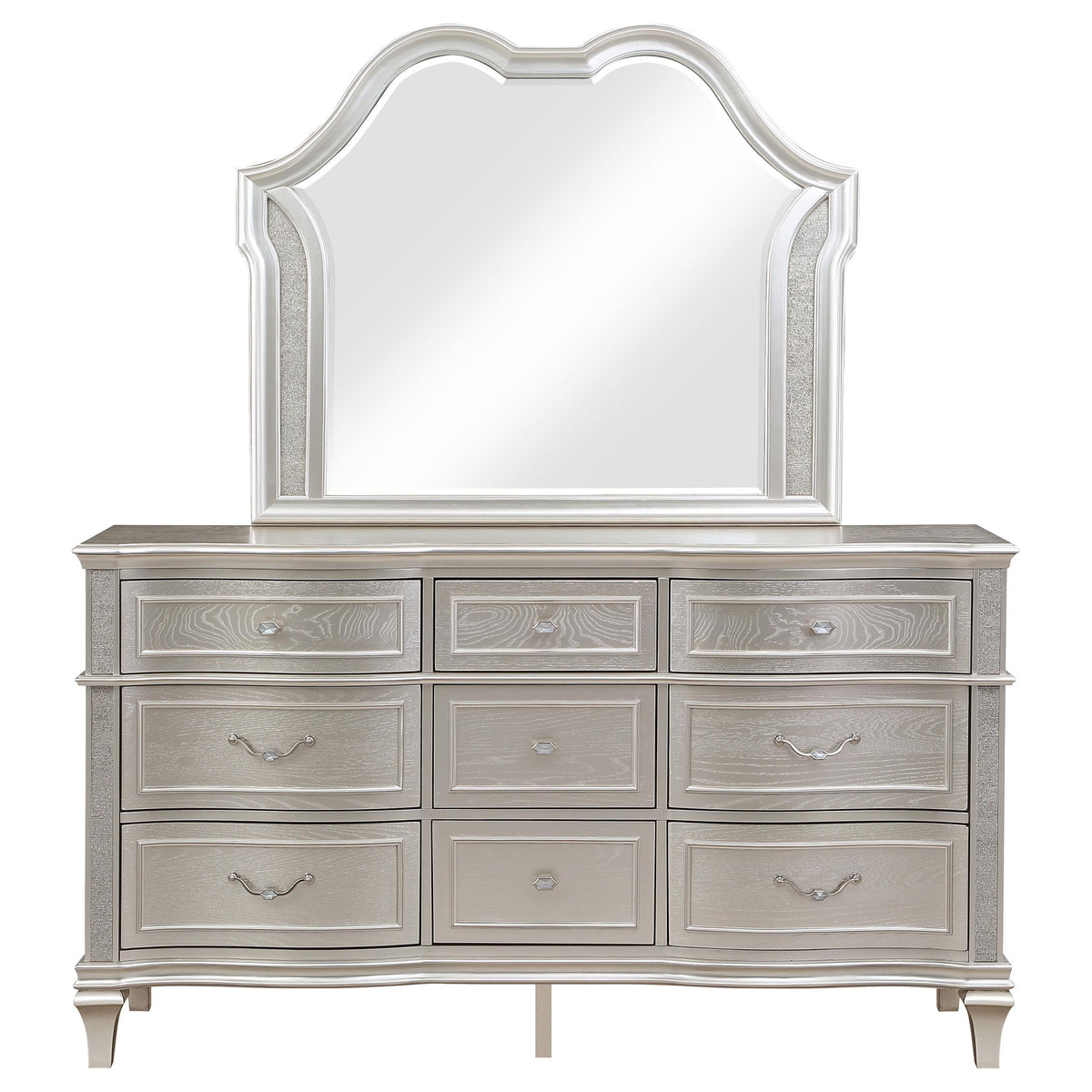 Coaster Furniture Evangeline 223393M 9-Drawer Dresser with Mirror - Si