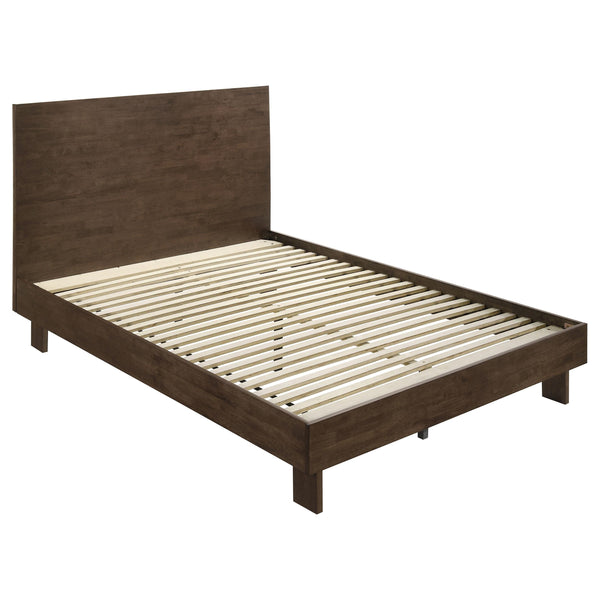Coaster Furniture Glenwood 225011Q 48-inch Queen Platform Panel Bed - Warm Brown IMAGE 1