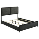  Coaster Furniture Cavelle 223661KE 51-inch Upholstered Eastern King Bed - Black IMAGE 1
