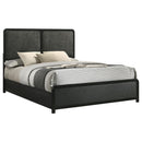 Coaster Furniture Cavelle 223661KE 51-inch Upholstered Eastern King Bed - Black IMAGE 2