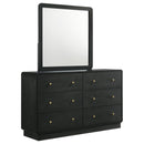  Coaster Furniture Cavelle 223663M 6-Drawer Dresser and Mirror - Black IMAGE 1