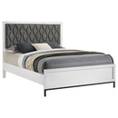 Coaster Furniture Sonora 224861Q Queen Upholstered Panel Bed - White IMAGE 2