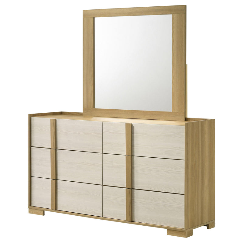  Coaster Furniture Hyland 215653M 6-Drawer Dresser with Mirror - Natural IMAGE 3