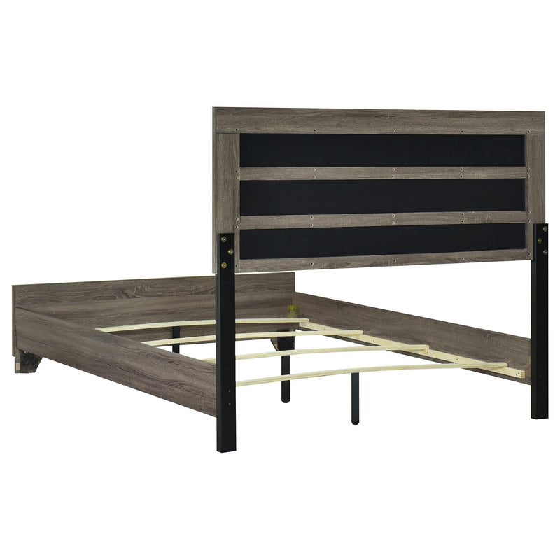 Coaster Furniture Wright 223341Q 52-inch Upholstered Queen Bed - Brown Oak IMAGE 3