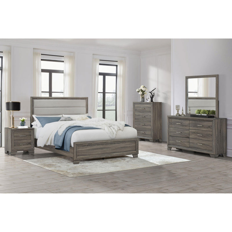 Coaster Furniture Wright 223341Q 52-inch Upholstered Queen Bed - Brown Oak IMAGE 5