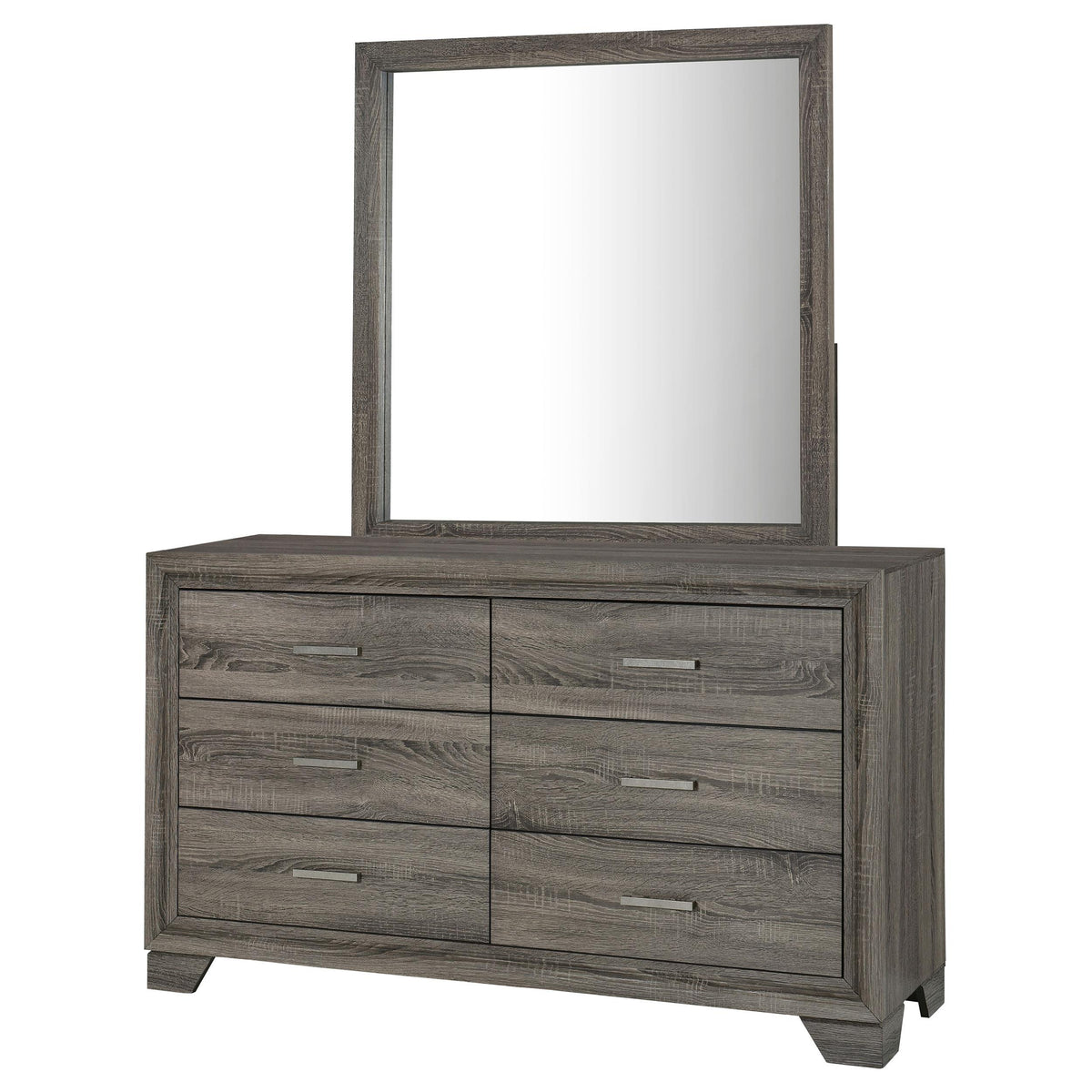 デイトン クロームタワー Coaster Furniture Wright 223343M 6-Drawer Dresser and Mirror - Brown O