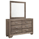  Coaster Furniture Kauffman 204193M 6-Drawer Dresser with Mirror - Washed Taupe IMAGE 1