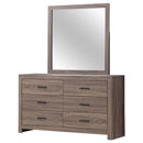  Coaster Furniture Brantford 207043M 6-Drawer Dresser with Mirror - Barrel Oak IMAGE 3