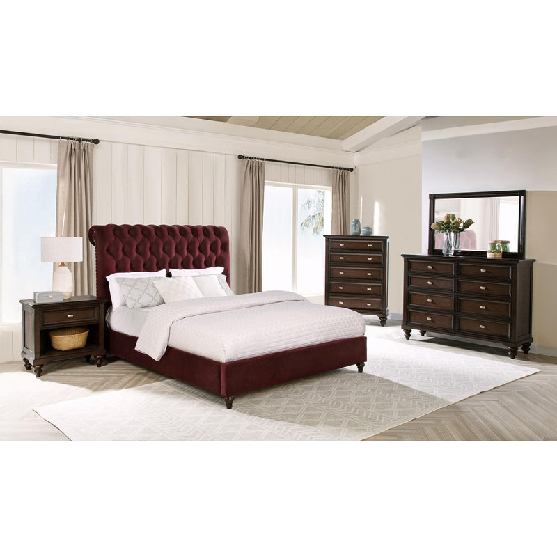 Coaster Furniture Devon 360341KE 57-inch Upholstered Eastern King Panel Bed - Wine Red IMAGE 7