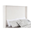 Coaster Furniture Natasha 306051Q 65-inch Upholstered Queen Wingback Bed - Cream IMAGE 5