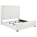  Coaster Furniture Natasha 306051KE 65-inch Upholstered Eastern King Wingback Bed - Cream IMAGE 1
