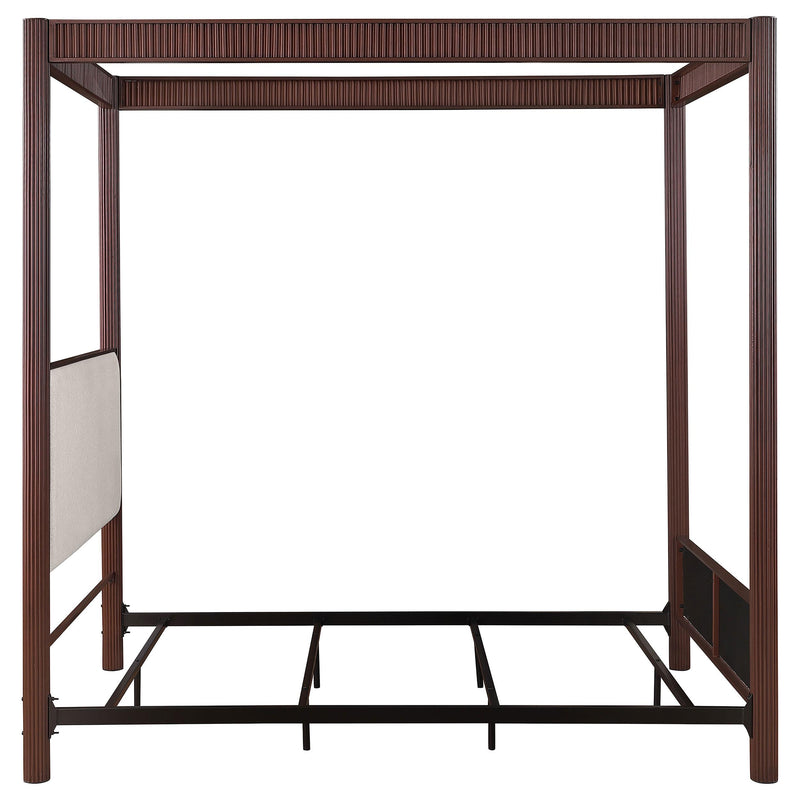 Coaster Furniture Zimmerlee 360331KE 89-inch Metal Eastern King Canopy Bed - Rust Brown IMAGE 7