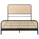 Coaster Furniture Lanewood 360250Q Open Cane Webbing Metal Queen Bed - Black IMAGE 2
