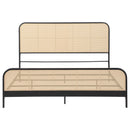 Coaster Furniture Lanewood 360250KE Open Cane Webbing Metal Eastern King Bed - Black IMAGE 2