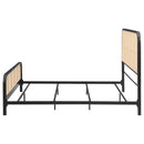 Coaster Furniture Lanewood 360250KE Open Cane Webbing Metal Eastern King Bed - Black IMAGE 4