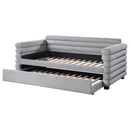  Coaster Furniture Patricia 300718 Boucle Upholstered Twin Day Bed with Trundle - Grey IMAGE 4