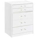 Coaster Furniture Danbury 930208 3-Drawer Makeup Vanity & Stool - Set White High Gloss IMAGE 1