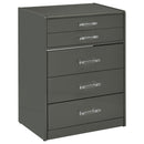 Coaster Furniture Danbury 930210 3-Drawer Makeup Vanity & Stool - Set Grey High Gloss IMAGE 1