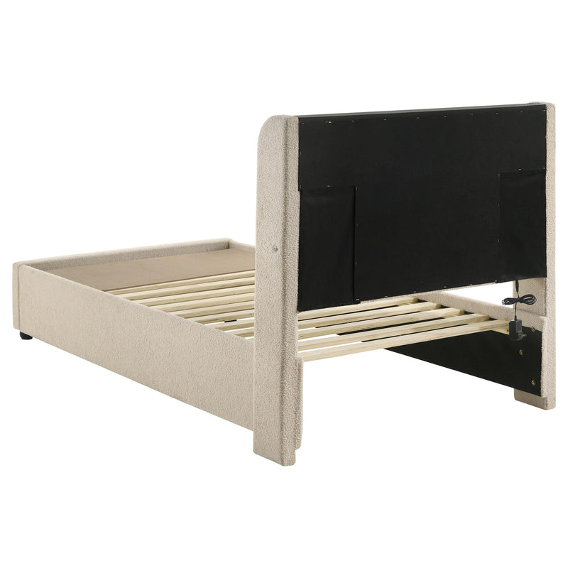 Coaster Furniture Madison 460550T Upholstered LED Twin Storage Platform Bed - Cream IMAGE 3