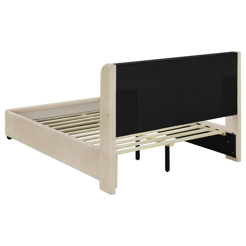Coaster Furniture Madison 460550F Upholstered LED Full Storage Platform Bed - Cream IMAGE 4