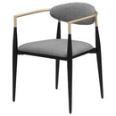  Coaster Furniture Alexis 182682 Fabric Upholstered Dining Arm Chair - Grey IMAGE 3
