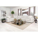  Coaster Furniture Lakeview 551463 Rectangular Upholstered Ottoman - Ivory IMAGE 4