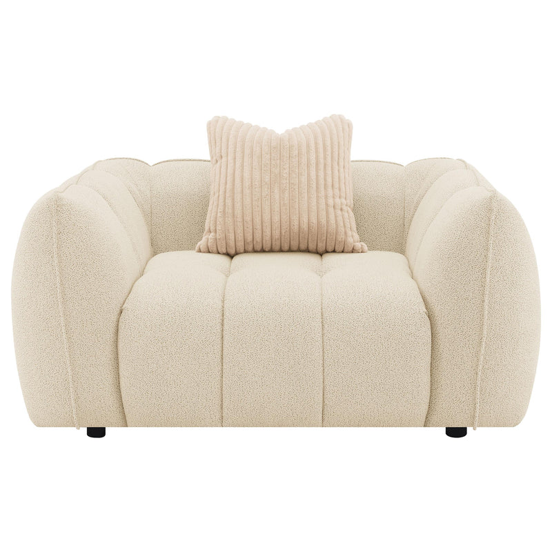  Coaster Furniture Winchester 503999 Boucle Upholstered Chair and a Half - Sand Pebble IMAGE 2