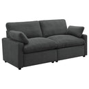  Coaster Furniture Collins 609532P Modular Power Loveseat - Dark Grey IMAGE 1