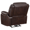  Coaster Furniture Sycamore 610193P Upholstered Power Recliner Chair - Dark Brown IMAGE 4