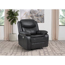  Coaster Furniture Sycamore 610233P Upholstered Power Recliner Chair - Dark Grey IMAGE 6