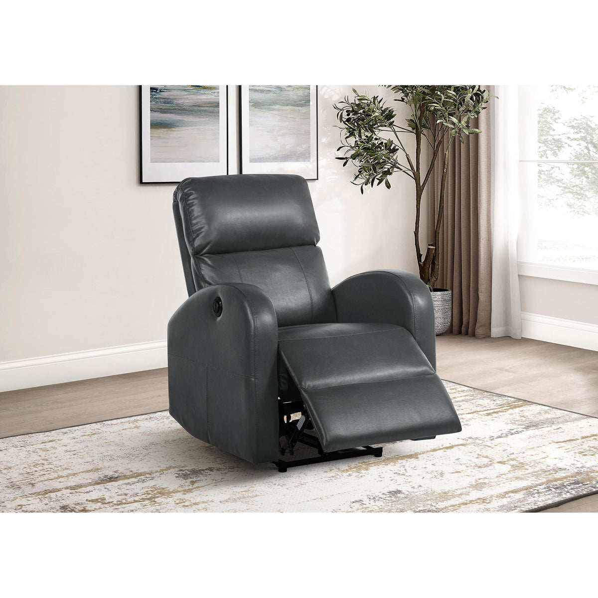 リリパットレーン　 GREYFRS BOBBY Coaster Furniture Grant 601499P Upholstered Power Recliner Chair - Gre