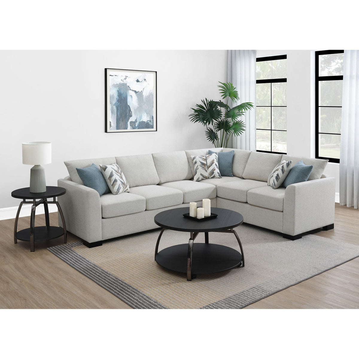 Coaster Furniture Ashford 500818 Chenille Upholstered Sleeper Sectiona
