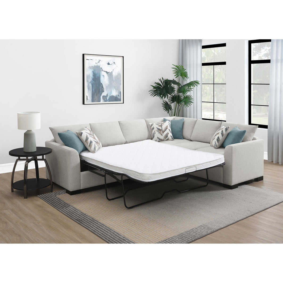 Coaster Furniture Ashford 500818 Chenille Upholstered Sleeper Sectiona