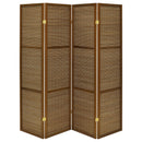  Coaster Furniture Browning 961638 4-panel Bamboo Room Divider Folding Screen - Walnut IMAGE 2