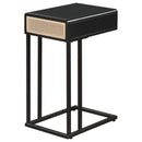 Coaster Furniture Amherst 931631 1-Drawer Radio Weave Cane Metal Side Table - Black IMAGE 6