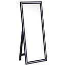  Coaster Furniture Windrose 960962 28 x 67 Inch Tempered LED Standing Mirror - Black IMAGE 2