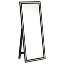  Coaster Furniture Windrose 960962 28 x 67 Inch Tempered LED Standing Mirror - Black IMAGE 5