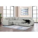  Coaster Furniture Devonshire 501208 Sleeper Sectional Sofa Storage Chaise - Grey IMAGE 15