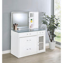  Coaster Furniture Flora 930218 2-drawer Vanity Set with LED Mirror - White High Gloss IMAGE 2