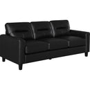  Coaster Furniture Scotland 504664 Faux Leather Upholstered Track Arm Sofa - Black IMAGE 1