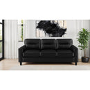  Coaster Furniture Scotland 504664 Faux Leather Upholstered Track Arm Sofa - Black IMAGE 2