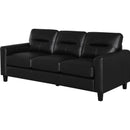  Coaster Furniture Scotland 504664 Faux Leather Upholstered Track Arm Sofa - Black IMAGE 4