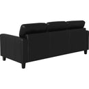  Coaster Furniture Scotland 504664 Faux Leather Upholstered Track Arm Sofa - Black IMAGE 6